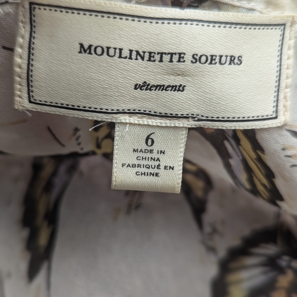 Anthropologie Moulinette Soeurs 100% SILK Beaded Sequin Bird Blouse Top Size 6 - Picture 9 of 9